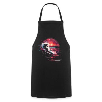 Surfing Steamwave - Kochschürze - Schwarz - Vorne - AI Model Male 185 dark (185cm)