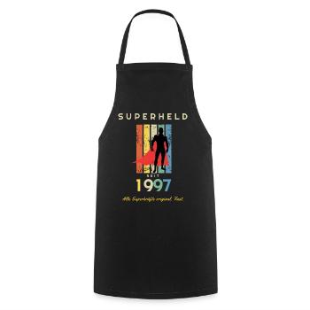 Jahrgang 1997 Superheld 30. Geburtstag Mann - Kochschürze - Schwarz - Vorne - AI Model Male 185 dark (185cm)