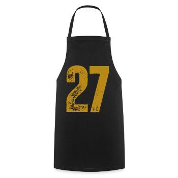 27 - Kochschürze - Schwarz - Vorne - AI Model Male 185 dark (185cm)
