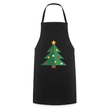 Tannenbaum minimalistisch - Weihnachtsbaum Motiv - Kochschürze - Schwarz - Vorne - AI Model Male 185 dark (185cm)