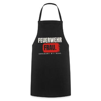 Feuerwehrfrau – Ehrenamt mit Herz - Kochschürze - Schwarz - Vorne - AI Model Male 185 dark (185cm)