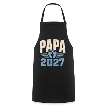 Papa 2027 Vorfreude Auf Das Erste Baby - Kochschürze - Schwarz - Vorne - AI Model Male 185 dark (185cm)