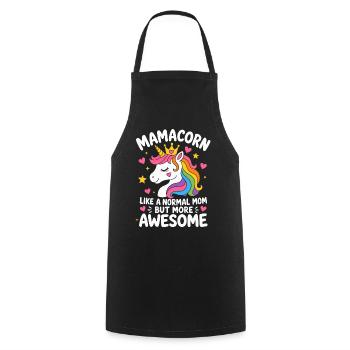 Mamacorn Normal Mom More Awesome Mama Einhorn - Kochschürze - Schwarz - Vorne - AI Model Male 185 dark (185cm)