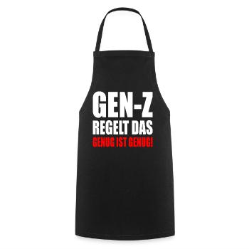 gen z regelt das - Kochschürze - Schwarz - Vorne - AI Model Male 185 dark (185cm)