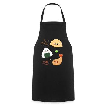 Asia Snacks für Essensliebhaber und Japan Fans - Kochschürze - Schwarz - Vorne - AI Model Male 185 dark (185cm)