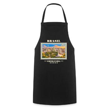 Brasilien Uberlândia Vintage Reisemarke - Kochschürze - Schwarz - Vorne - AI Model Male 185 dark (185cm)
