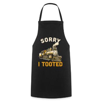Dampflok Spruch Sorry I Tooted - Kochschürze - Schwarz - Vorne - AI Model Male 185 dark (185cm)