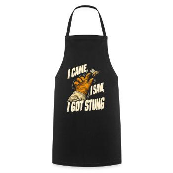 Bienen Imker I Came I Saw I Got Stung - Kochschürze - Schwarz - Vorne - AI Model Male 185 dark (185cm)