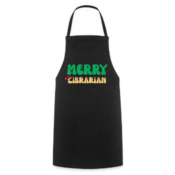 Frohe Bibliothekarin Weihnachtspullover Buchliebhabergeschenk - Kochschürze - Schwarz - Vorne - AI Model Male 185 dark (185cm)