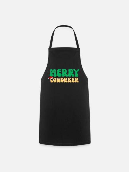 Frohe Kollegin Weihnachtsbüro Geheimes Weihnachtsmanngeschenk - Kochschürze - Schwarz