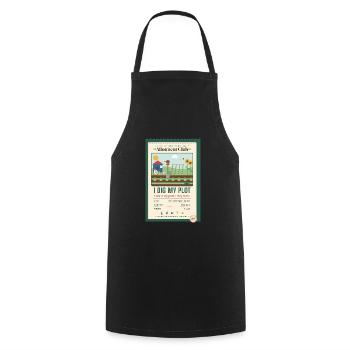 Ich freue mich über das Gärtnergeschenk meines Parzellen-Allotment Clubs. - Kochschürze - Schwarz - Vorne - AI Model Male 185 dark (185cm)