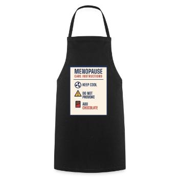 Wechseljahrespflegeanleitung – lustiges Geschenk - Kochschürze - Schwarz - Vorne - AI Model Male 185 dark (185cm)