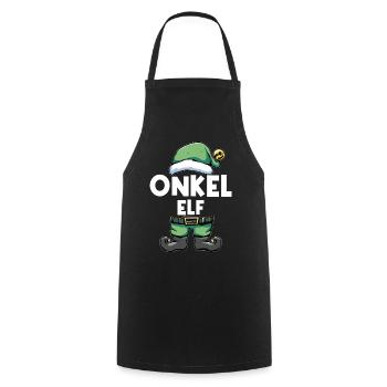 Onkel Elf Weihnachtself Weihnachtsoutfit Familie - Kochschürze - Schwarz - Vorne - AI Model Male 185 dark (185cm)