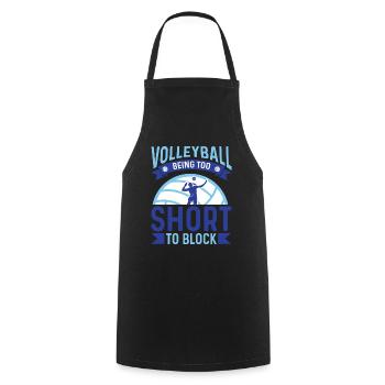 Too Short to Block – Lustiger Volleyball Spruch - Kochschürze - Schwarz - Vorne - AI Model Male 185 dark (185cm)