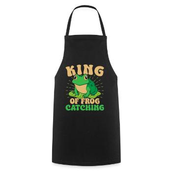 Frog Catcher King Of Frog - Kochschürze - Schwarz - Vorne - AI Model Male 185 dark (185cm)