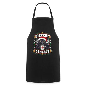 Dezent Genervt | Ugly Christmas Crow - Kochschürze - Schwarz - Vorne - AI Model Male 185 dark (185cm)