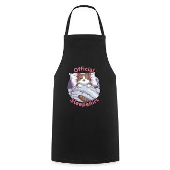 Offizielles Katzen-schlafshirt - Kochschürze - Schwarz - Vorne - AI Model Male 185 dark (185cm)