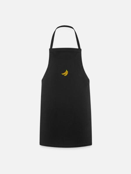Bananen bestickt - Kochschürze - Schwarz