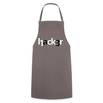 Hacker - Kochschürze - Grau - Vorne - AI Model Male 185 dark (185cm)