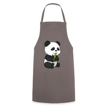 Panda Bambus Pandabär - Kochschürze - Grau - Vorne - AI Model Male 185 dark (185cm)