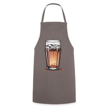 Cola-Glas - Kochschürze - Grau - Vorne - AI Model Male 185 dark (185cm)