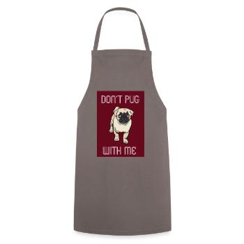 Hund Mops pug - Kochschürze - Grau - Vorne - AI Model Male 185 dark (185cm)