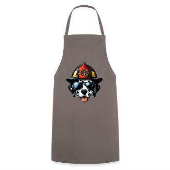Fire Brigade Dalmatians - Cooking Apron - grey - Front - AI Model Male 185 dark (185cm)