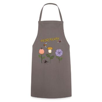 Harmony Flowers - Cooking Apron - grey - Front - AI Model Male 185 dark (185cm)
