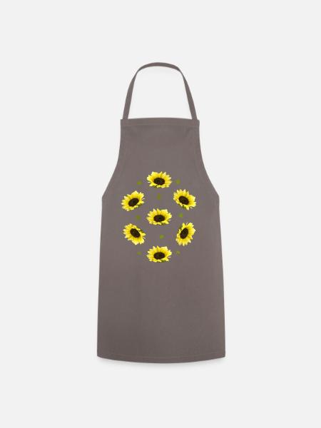 Sonnenblumen - Kochschürze - Grau