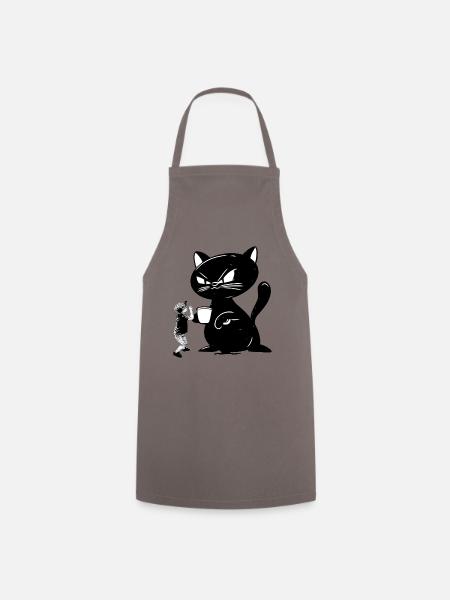Katze - Kochschürze - Grau