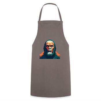 Big Foot Cartoon Figur Buntes Haustier Tier - Kochschürze - Grau - Vorne - AI Model Male 185 dark (185cm)