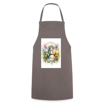 Prinzessin - Pixies - Blumen, Aquarell, Fee - Kochschürze - Grau - Vorne - AI Model Male 185 dark (185cm)