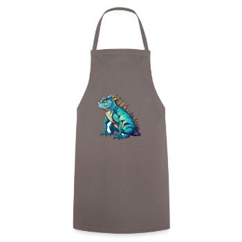 Basilisk Buntes Aquarell Cartoon Kawaii Tier - Kochschürze - Grau - Vorne - AI Model Male 185 dark (185cm)
