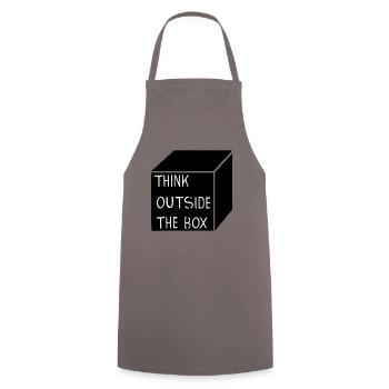 THINK OUTSIDE THE BOX - Kochschürze - Grau - Vorne - AI Model Male 185 dark (185cm)