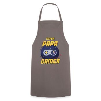 Super Daddy Gamer - Kochschürze - Grau - Vorne - AI Model Male 185 dark (185cm)