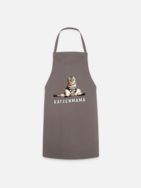 Katze – Katzenmama - Kochschürze - Grau