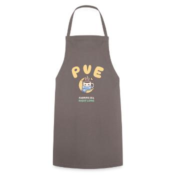 Cozy Gamer PvE Farming All Night Long Design - Kochschürze - Grau - Vorne - AI Model Male 185 dark (185cm)