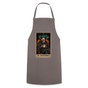 The Overthinker Tarotkarte lustiges Skelett Retro - Kochschürze - Grau - Vorne - AI Model Male 185 dark (185cm)
