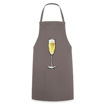 Sektglas mit Blasen Design - Kochschürze - Grau - Vorne - AI Model Male 185 dark (185cm)