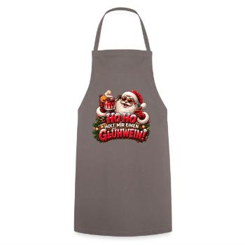 Ho Ho Ho - Glühwein mit Santa - Kochschürze - Grau - Vorne - AI Model Male 185 dark (185cm)