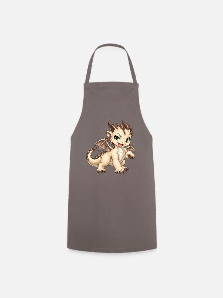 Frecher Champignon Drache – Süßes Drachenbaby - Kochschürze - Grau
