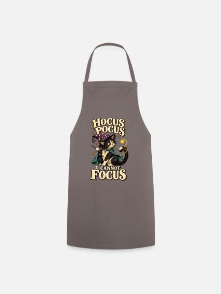 ADHS Zauberkatze Hocus Pocus I Cannot Focus Humor - Kochschürze - Grau