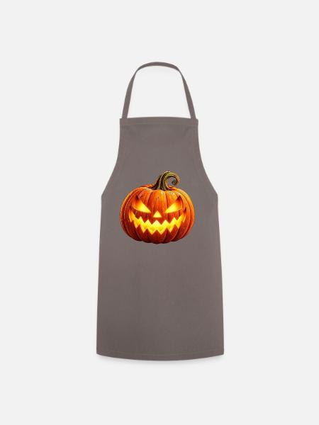 Wenuma Leuchtender Halloween Kürbis - Kochschürze - Grau