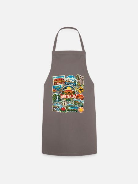 Australien Reisesticker - Kochschürze - Grau