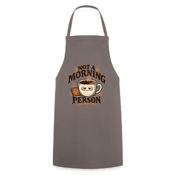 Kein Morgenmensch-Kaffee - Kochschürze - Grau - Vorne - AI Model Male 185 dark (185cm)