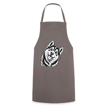 Fröhliche Husky Design - Kochschürze - Grau - Vorne - AI Model Male 185 dark (185cm)
