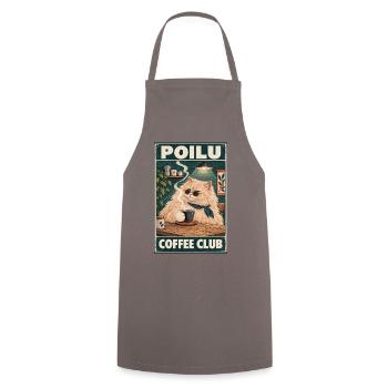 Ginger Cat im Café — Poilu Coffee Club - Kochschürze - Grau - Vorne - AI Model Male 185 dark (185cm)
