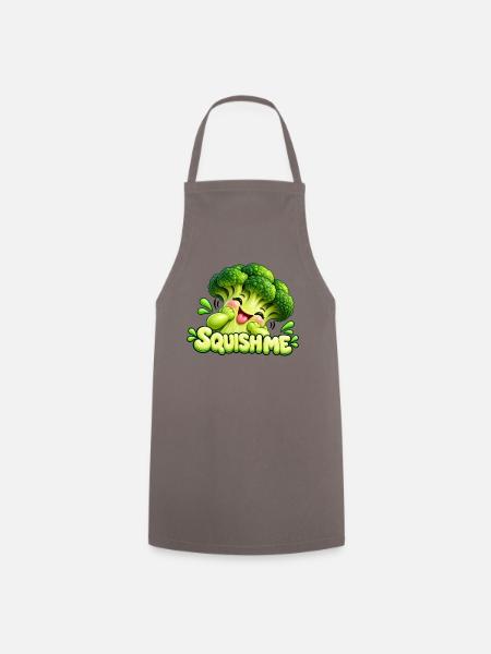 Squishme Brokkoli Cartoon - Kochschürze - Grau