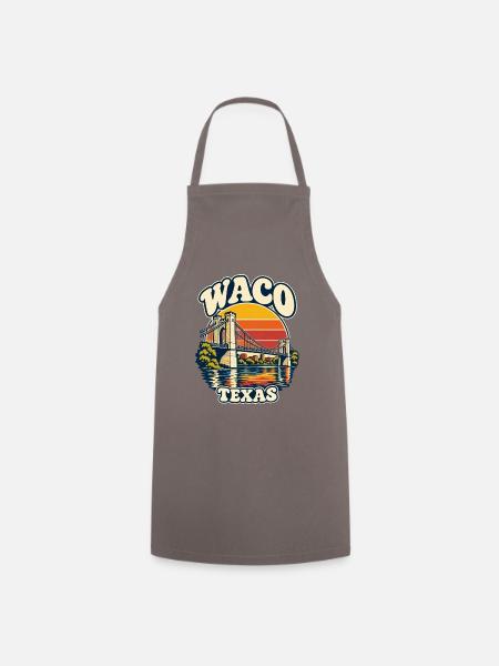 Waco Texas Sunset Bridge Retro - Kochschürze - Grau