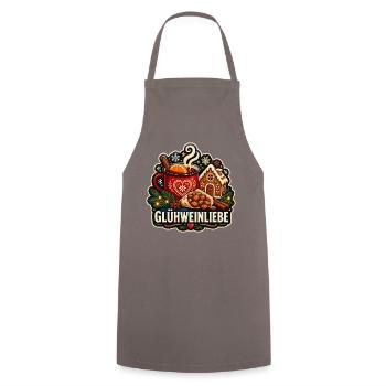 Glühwein Liebe Wintergenuss - Kochschürze - Grau - Vorne - AI Model Male 185 dark (185cm)